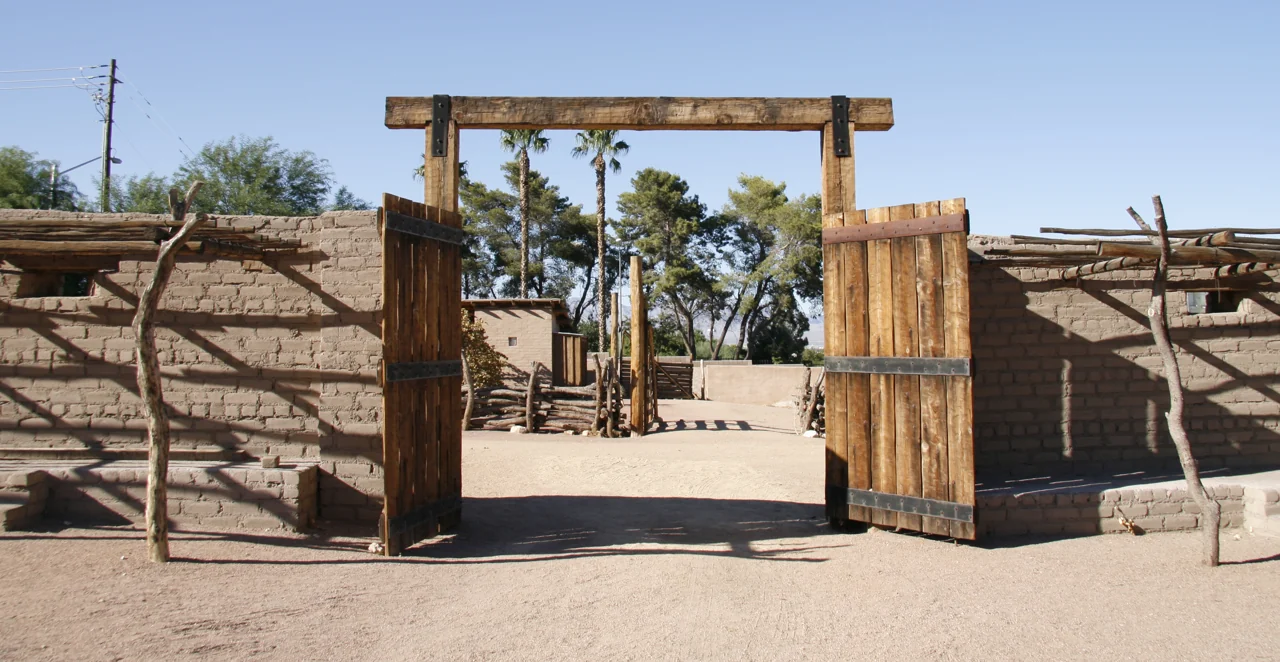 The adobe entrance at Old Las Vegas Mormon Fort